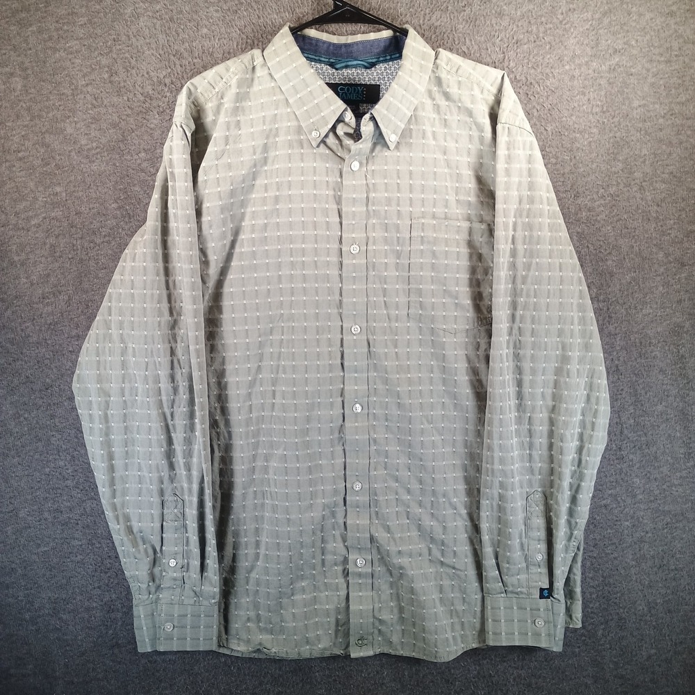 Cody James Core Men's L Green Western Geometric Shirt Rodeo Cowboy Rockabilly‎